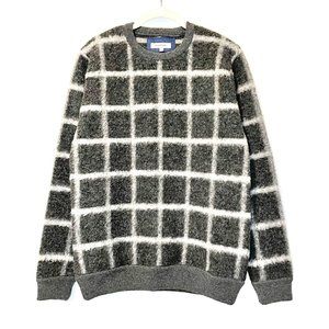 Grey Plaid Brushed Wool Sweater Size M - NWOT
